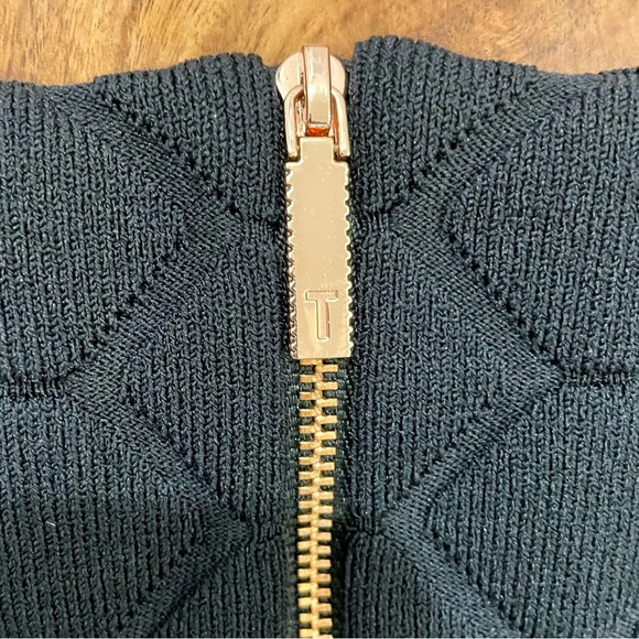 Ted Baker London Frinca Dress Black Fit & Flare Skater Knit Mini Size 4 US 10 - Picture 13 of 16